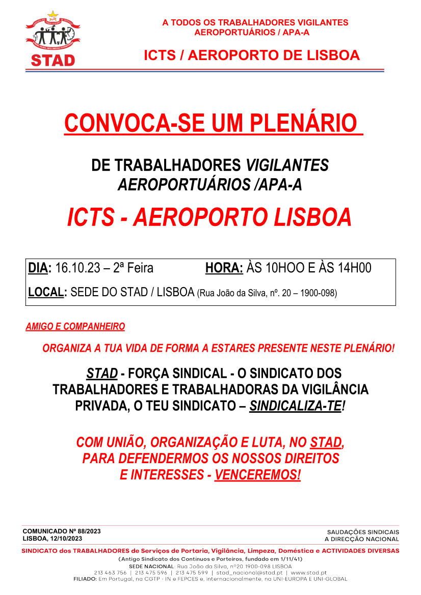 Nº 88 ICTS Lisboa RGT 16.10 2023