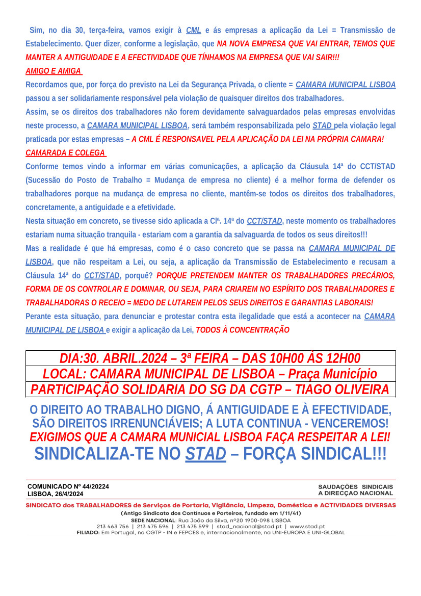 Nº 44 Vigilancia Privada C.M.Lisboa Concentracao T.E 1.Maio.24 Revisto CT